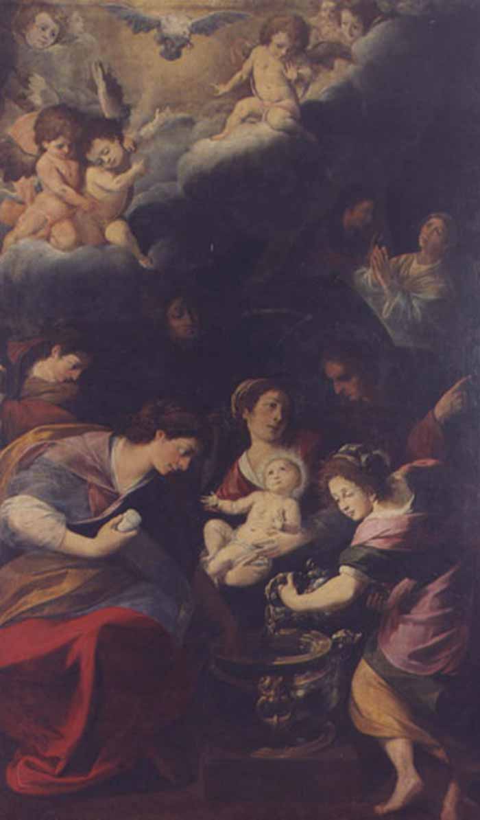 Nascita della Vergine prima del restauro